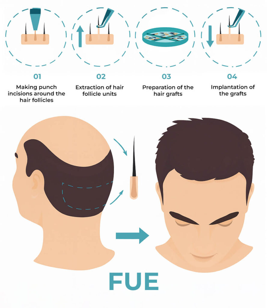 How FUE hair transplant is performed – step-by-step follicular unit extraction procedure