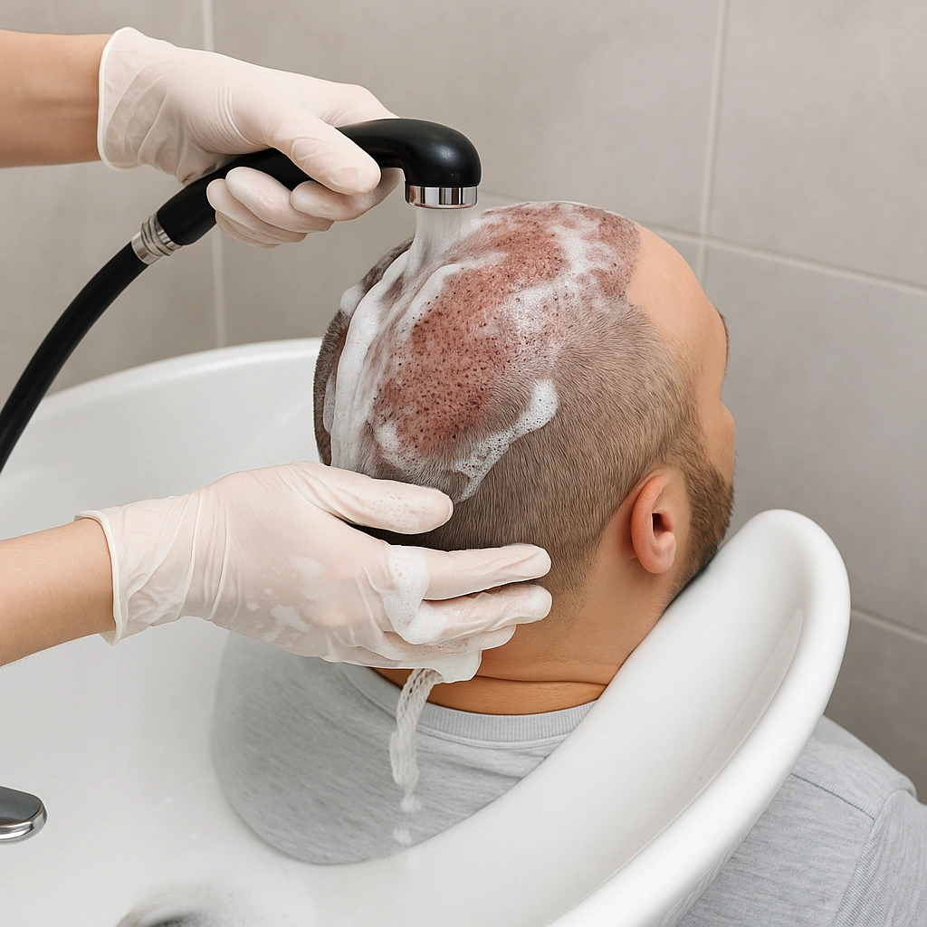 saç ekimi sonrası yıkama