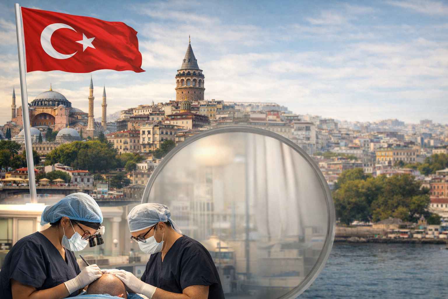Beitragsbild symbolisch für eine Haartransplantation in der Türkei trotz des Iran-Krieg