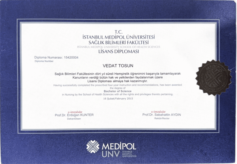 Bachelor Dr. Vedat Tosun