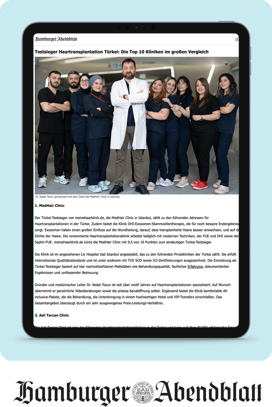 Hamburger Abendblatt – Haartransplantation Türkei Testsieger MedHair Clinic