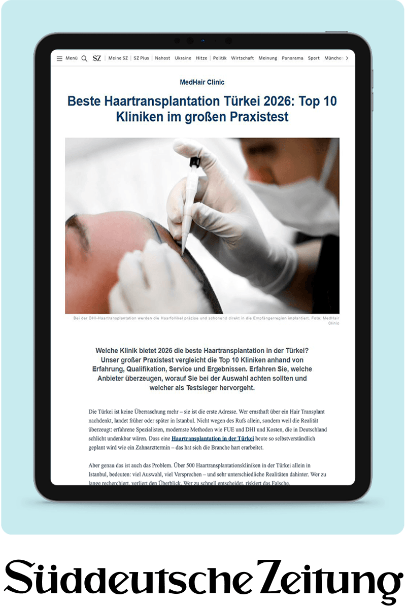 Süddeutsche Zeitung – Haartransplantation Türkei Testsieger MedHair Clinic