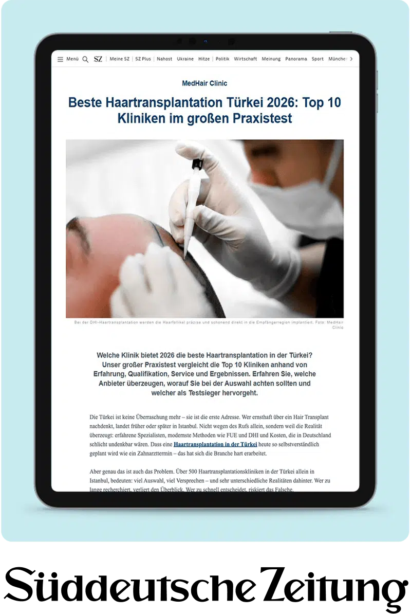 Süddeutsche Zeitung – Haartransplantation Türkei Testsieger MedHair Clinic