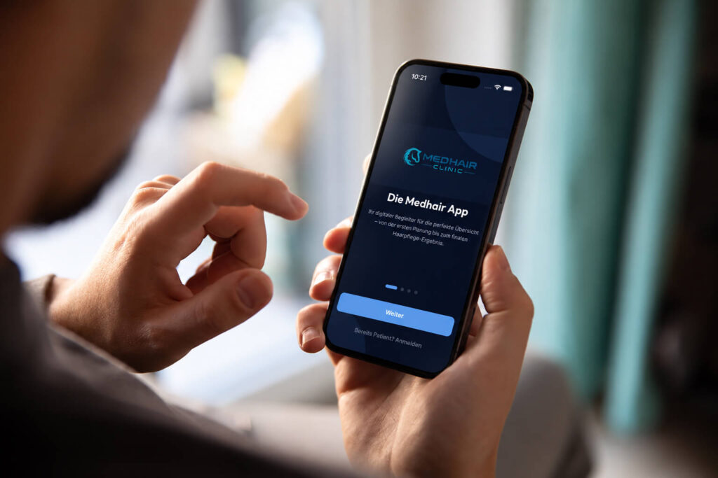 MedHair App – Persönlicher Begleiter rund um Ihre Haartransplantation