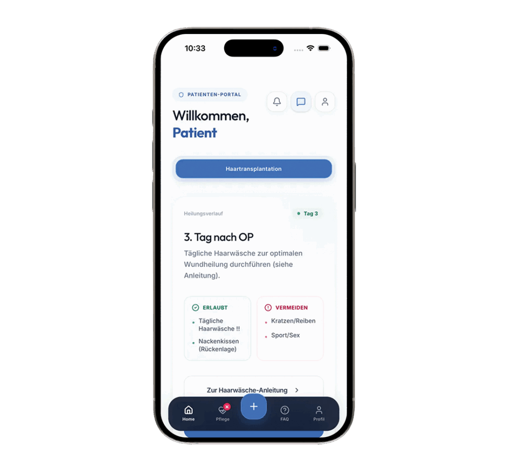 MedHair App – Unterstützung und Nachsorge nach der Haartransplantation